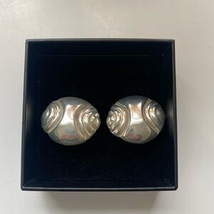 Sterling Silver Statement Clip On Earrings
